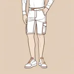 knee-length brown cargo shorts image